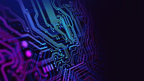 Premium Photo | Blue and purple technology circuit