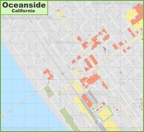 Oceanside downtown map - Ontheworldmap.com