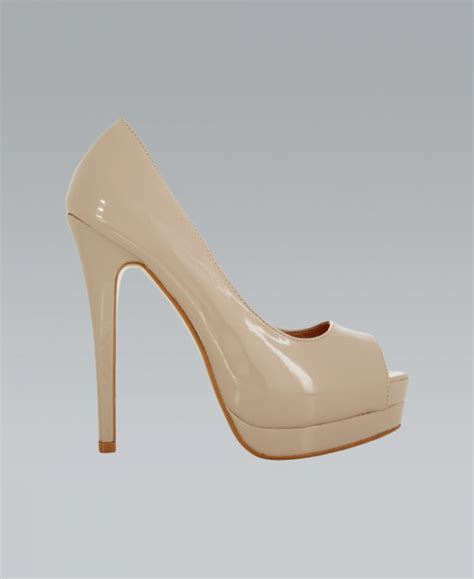 MISSKrisp Nude Open Toe High Heel Patent Shoe Shoes From Krisp