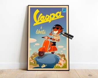 Vespa Poster | Etsy