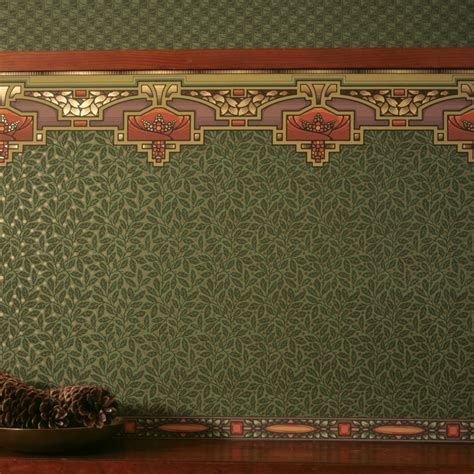 Bradbury Arts And Crafts Style Design Arcadia Wallpaper Border In