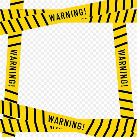 a yellow and black warning tape frame with the words warning on it ...