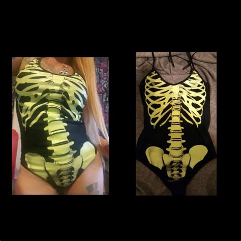 glow in the dark skeleton bodysuit