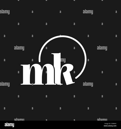 Mk Logo Initials Monogram With Circular Lines Minimalist And Clean