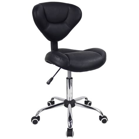 Black Drafting Chair, High Back Rolling Stool, 360° Swivel, Adjustable ...