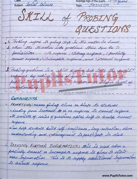 [class 9] Jainism Lesson Plan For Micro Teaching Skill Of Probing Questions In Social Science