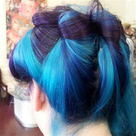 bright turquoise blue and dark purple | Gorgeous hair, Wild hair color ...