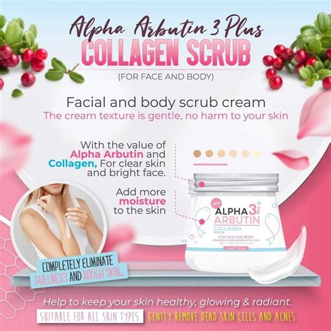 Precious Skin Alpha Arbutin Collagen Scrub Face Body Beauty