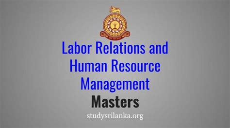 Labor Relations And Human Resource Management Uoc