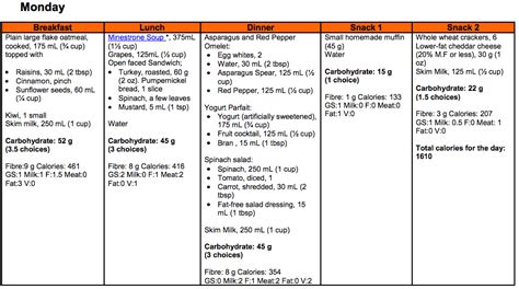 Daily Meal Plans For Diabetics Type 2