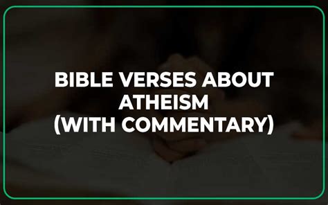 Bible Verses About Atheism With Commentary Scripture Savvy