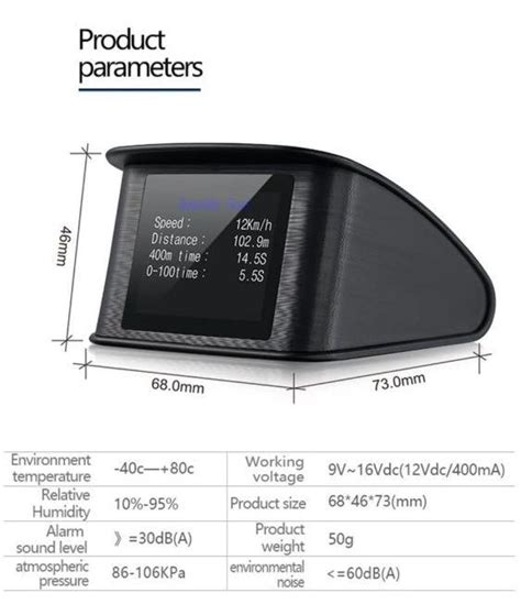 Car Hud Head Up Display With Obd Inch P Smart Digital Device