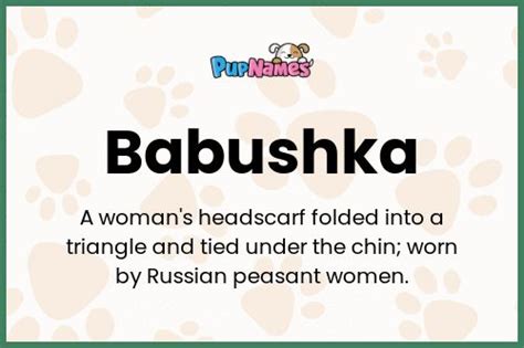 Babushka Nombre De Perro Significado Y Pupnames