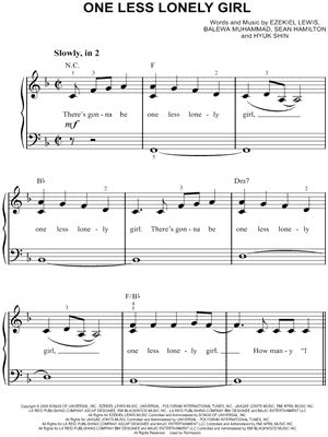 "One Less Lonely Girl" Sheet Music - 3 Arrangements Available Instantly - Musicnotes