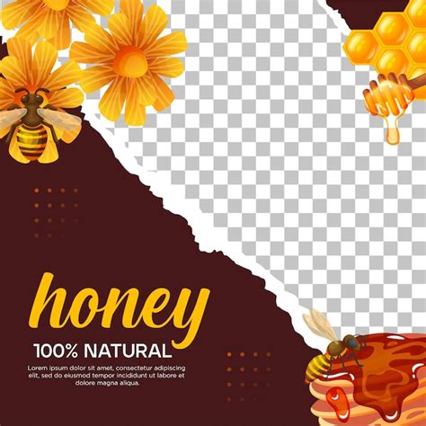 Premium Vector Honey Social Media Template Post Honey Vector Illustration