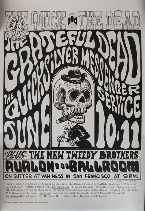 Grateful Dead / "The Quick and The Dead" | Vintage Poster (1966) FD-12 by Wilson, Wes: Art ...