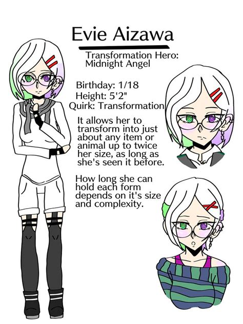 Evie Aizawa Reference Sheet Mha Oc Fanart By Pinkiepieparker05