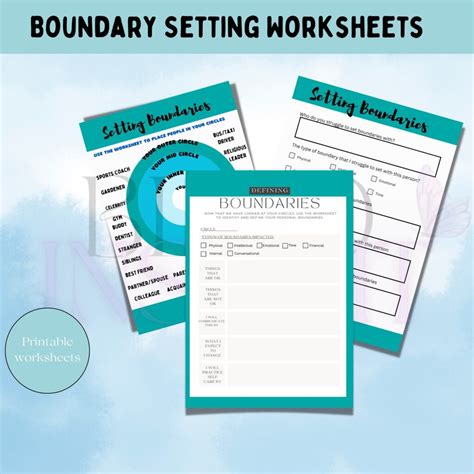 Boundaries Worksheets For Therapy Setting Boundaries Therapy Journal