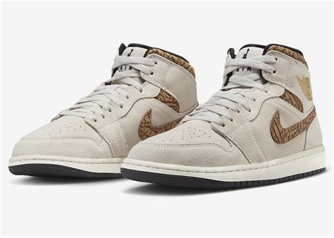 Air Jordan 1 Mid Se Brown Elephant Print Dz4129 102 Sbd