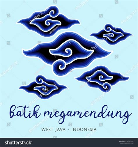 Indonesian Batik Blue Mega Mendung - Royalty Free Stock Vector 1760961620 - Avopix.com