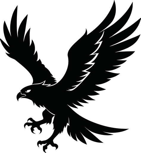 a black and white silhouette of an eagle 42978197 Vector Art at Vecteezy