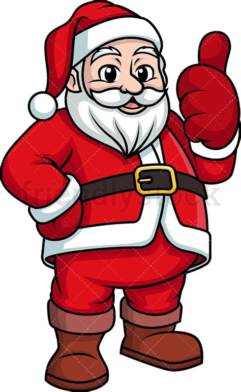 Santa Claus Giving The Thumbs Up Cartoon Clipart Vector Friendlystock