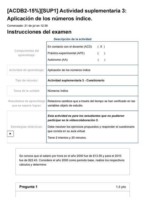 Examen ACDB 2 15 SUP 1 Actividad suplementaria 3 Aplicación de los