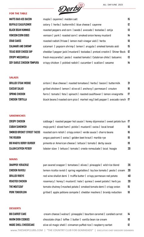 Menu Template All Day June Png Derby Restaurants