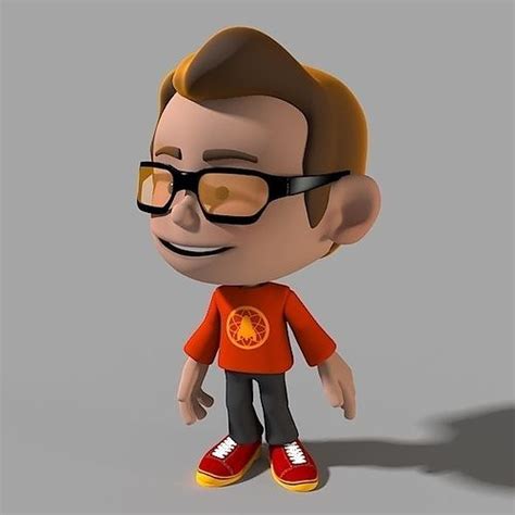 Cartoon Character scientific 3D model animated rigged | CGTrader