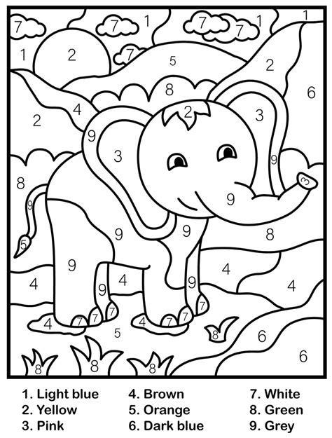 Children's Color by Number Printable PDF Printable Coloring Pages ...