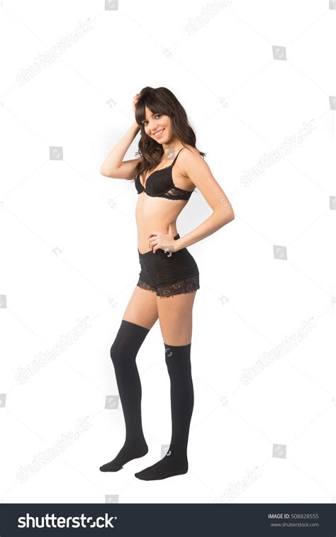 Girl Elegant Black Lace Lingerie Stockings Stock Photo 508828555 Shutterstock