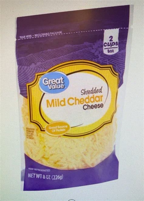 Great Value Cheddar Cheese 8 Oz