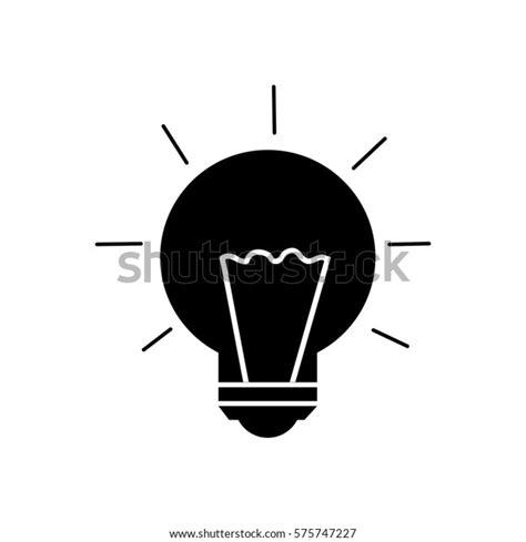 Monochrome Silhouette Light Bulb Stock Vector Royalty Free 575747227 Shutterstock