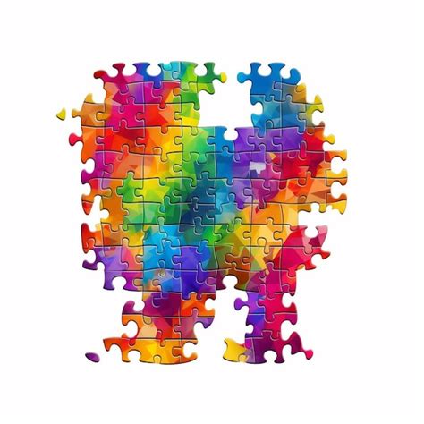 A Brightly Colored Puzzle Pieces Arranged In A Shape Of A Human Head