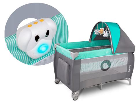 Lionelo Sven Plus turkusowe Łóżeczko turystyczne