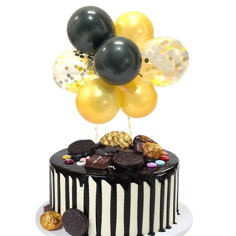 Buy Black Gold Balloon Cloud Cake Topper Mini Balloon Garland Cake