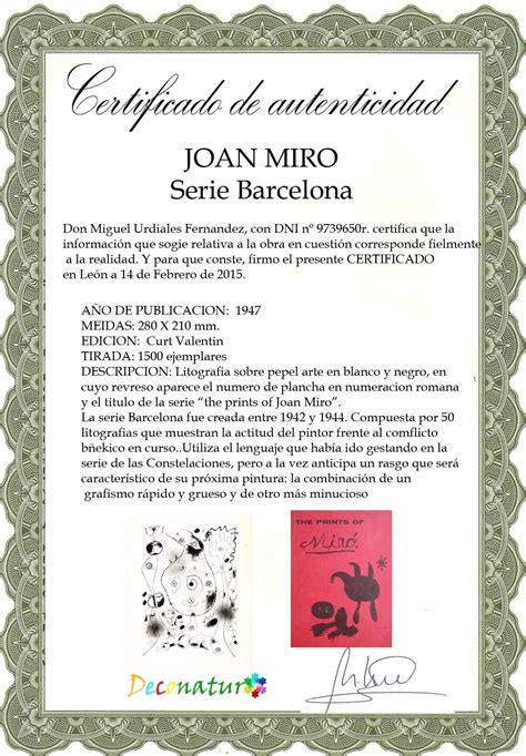 JOAN MIRO Serie Barcelona Litografia VII Subasta Real Online Art