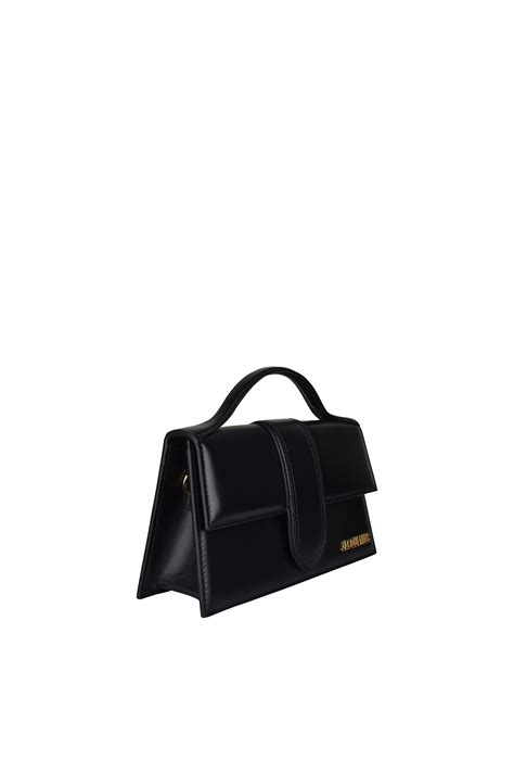 Sac Main De Luxe Sac Le Grand Bambino Jacquemus En Cuir Noir