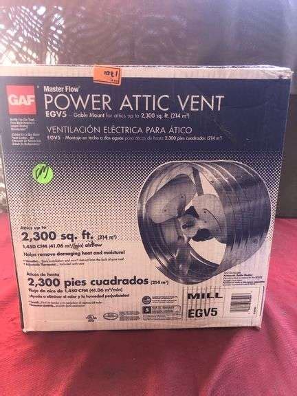 Master Flow Power Attic Vent Sierra Auction Management Inc