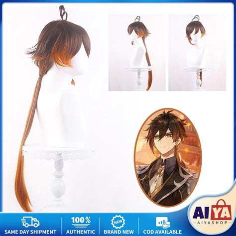 Genshin Zhongli Cosplay Costume Wig Hair Genshin Impact Liyue Morax