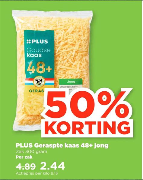 PLUS Geraspte Kaas 48 Jong Aanbieding Bij PLUS