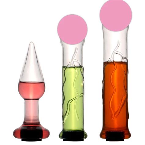 Hollow Glass Phallus With Water Injection Glass Anal Plug