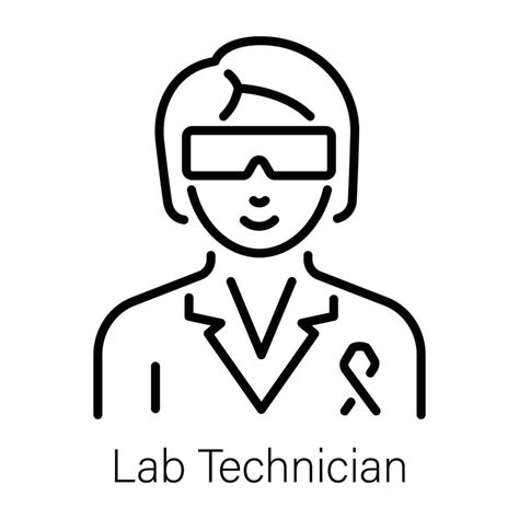 An Outline Icon Of Lab Technician Wearing Glasses And Coat 47402288