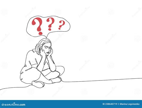 Depressed Girl Drawing Cartoon Vector 151332607