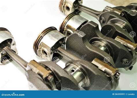 Car Worn Crankshaft With Damaged Pistons Stock Image Image 36335991