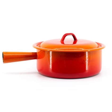 Caquelon Fondue Fromage Poelon Casserole Couvercle Orange Taille