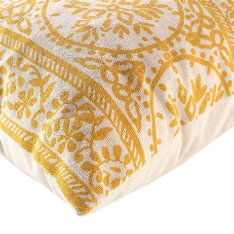 Coussin rectangulaire 40 x 60 cm Isalina Jaune Déco textile Eminza