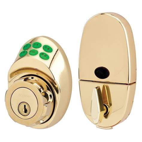 Master Lock Single Cylinder Polished Brass Keypad Deadbolt With Night