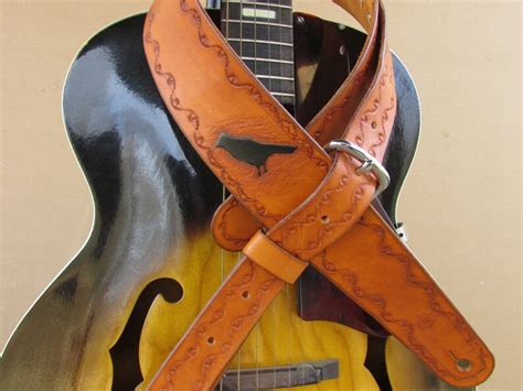 Custom Hand Tooled Leather Guitar Strap Made To Order Etsy