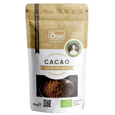 Pudra Raw Bio De Cacao 125 G Obio Farmacia Tei Online